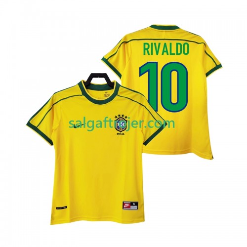 Brasilien RIVALDO 10 Fodboldtrøjer Retro Hjemmebanesæt 1998 Kort ærmer Brasilien RIVALDO 10 Fodboldtrøjer Retro Hjemmebanesæt 1998 Kort ærmer
